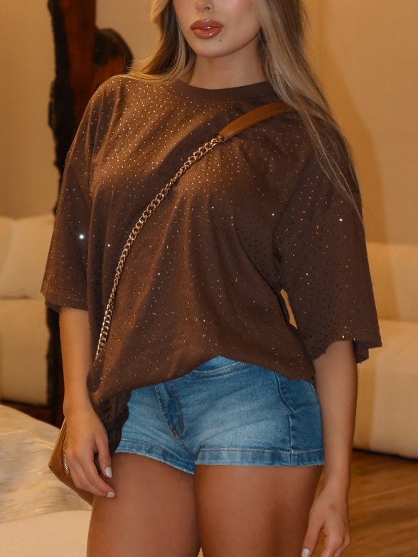 Brown Diamond Crew Neck T-Shirt